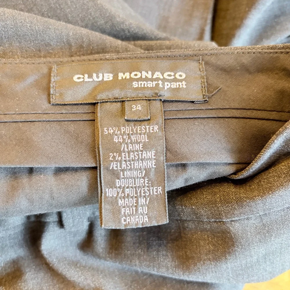 Club Monaco Wool Blend Flat Front High Rise Smart Pant